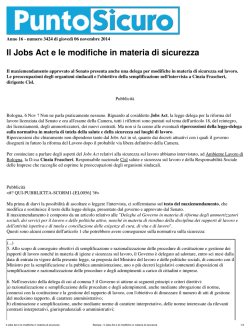 Il Jobs Act e le modifiche in materia di sicurezza