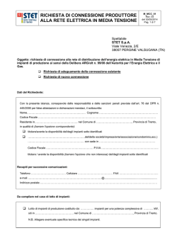 richiesta di connessione produttore alla rete elettrica in