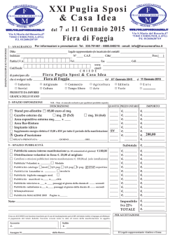 Domanda di partecipazione pugliasposi Fiera di Foggia