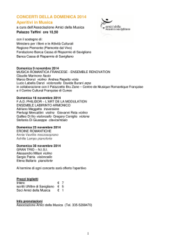 AdM - Concerti aperitivo 2014 e Stagione artistica