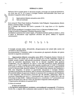 Consiglio Direttivo del 11 aprile 2014 - Automobile Club Nuoro