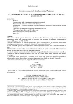 Appunti per una storia dei Quarenghi di Palazzago