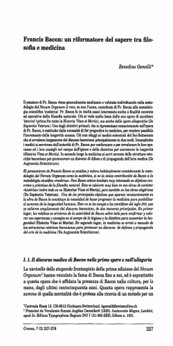 Francis Bacon: un riformatore del sapere tra filo- so:6.a e