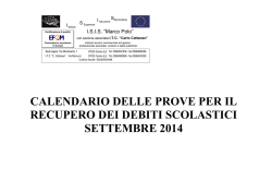 CALENDARIO esami sospensione del giudizio 2014 S&pound;DE