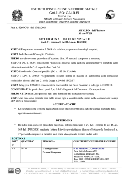 Determina dirigenziale bando di gara acquisto