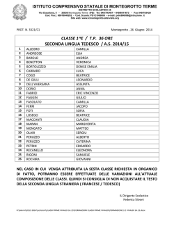 CLASSE 1^E / T.P. 36 ORE SECONDA LINGUA