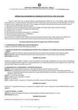 Delibere - Istituto Comprensivo
