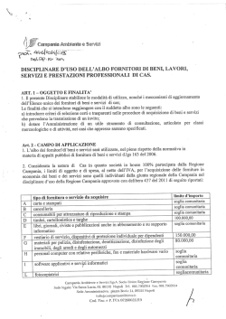 Disciplinare albo fornitori - Campania Ambiente e Servizi