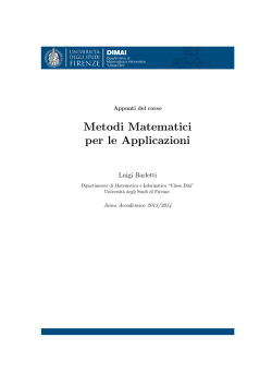 Metodi Matematici per le Applicazioni