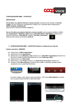 CONFIGURAZIONE MMS &ndash; COOPVOCE IMPORTANTE Se hai