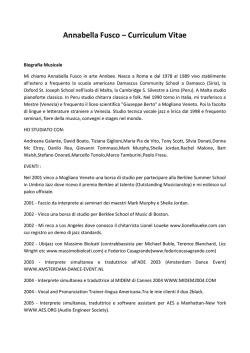 Annabella Fusco &ndash; Curriculum Vitae