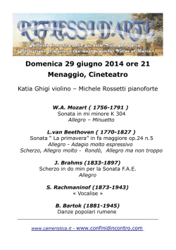 Domenica 29 giugno ore 21.00 (programma)