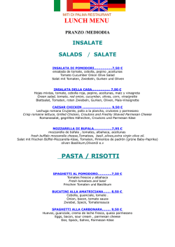 LUNCH MENU - miti di palma