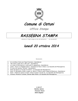 Comune di Ostuni RASSEGNA STAMPA