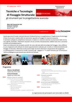 Tecniche e Tecnologie di Fissaggio Strutturale: