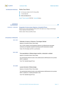 Europass CV - Universit&agrave; degli Studi di Messina