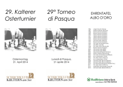 29. Kalterer Osterturnier 29&deg; Torneo di Pasqua