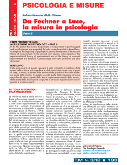 PSICOLOGIA E MISURE