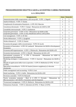 Programmazione Didattica A.A. 2014/2015
