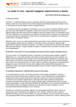 Le caste in crisi, i giovani ingegneri sopravvivono a stentoSicilia