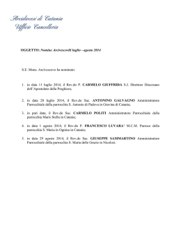 Nomine arcivescovili luglio - agosto 2014