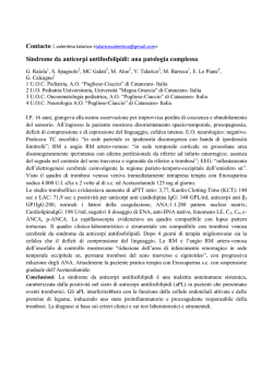 Sindrome da anticorpi antifosfolipidi: una patologia