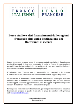 Borse studio e altri finanziamenti