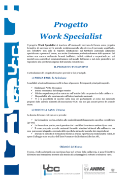 Flyer informativo Progetto Work Specialist
