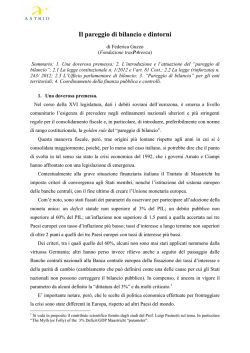 Federica GUZZO - Il pareggio di bilancio e dintorni