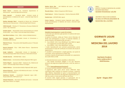 GIORNATE LIGURI DI MEDICINA DEL LAVORO 2014
