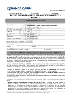 mutuo chirografario per consolidamento - privati