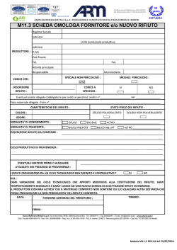 M11.3 Scheda omologa fornitore e-o nuovo rifiuto