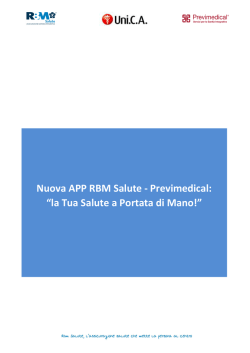Nuova APP RBM Salute &ldquo;la Tua Salute a RBM Salute