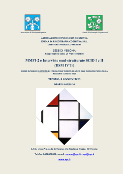 MMPI-2 e Interviste semi-strutturate SCID I e II