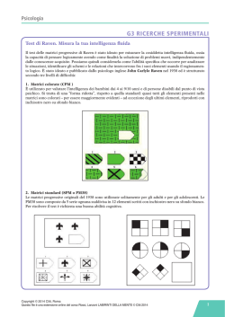 G3 Test di Raven. Misura la tua intelligenza fluida