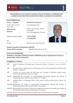 Curriculum Vitae Pagina 1 DIPARTIMENTO DI SCIENZE E