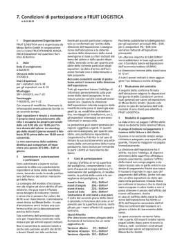 7. Condizioni di partecipazione a FRUIT LOGISTICA