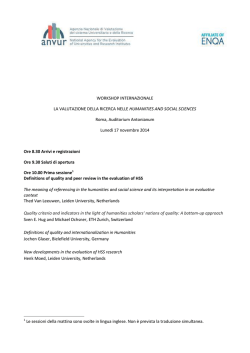 ANVUR Workshop evaluation HSS_Nov 17-2014_DEF