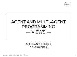 AGENT AND MULTI-AGENT PROGRAMMING — VIEWS —