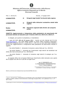 graduatorie a esaurimento - Ufficio Scolastico Regionale per le