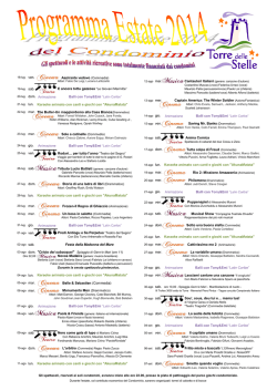 Programma spettacoli estate 2014
