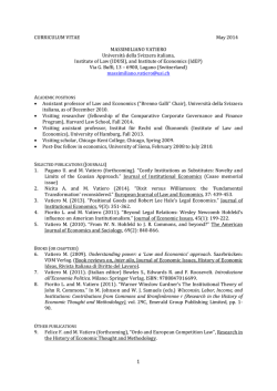 and Institute - Universit&agrave; della Svizzera italiana