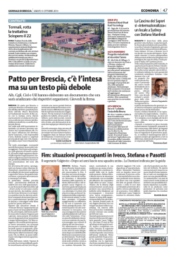 la pagina del Giornale di Brescia
