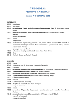 Il programma - Chiesa di Milano