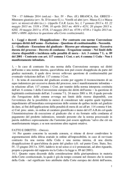 754 - 17 febbraio 2014 (ord.za) - Sez. IV - Pres.
