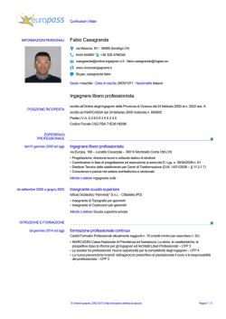 CV ing Casagrande - Gazzetta Amministrativa