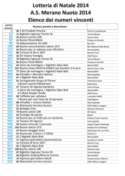 Elenco dei numeri vincenti