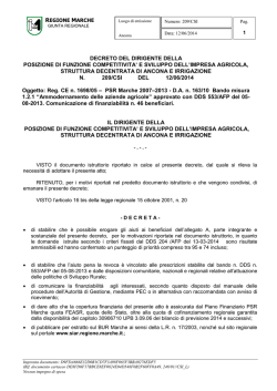 D.D.P.F. 209/CSI del 12/06/2014. - PSR 2007-2013