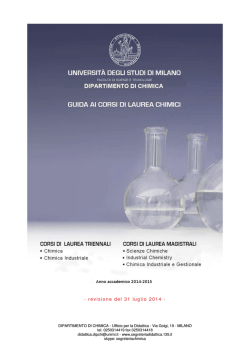 Guida ai corsi di laurea chimici 2014-2015