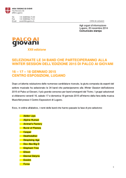 Selezionate le 34 band che parteciperanno alla